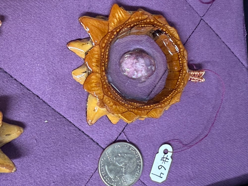 Image of Lepidolite Pinecone Charm | Handmade PNW Jewelry | #64