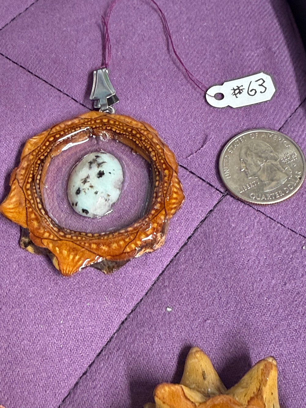 Image of Dalmatian Jasper Pinecone Charm | Handmade PNW Jewelry | #63