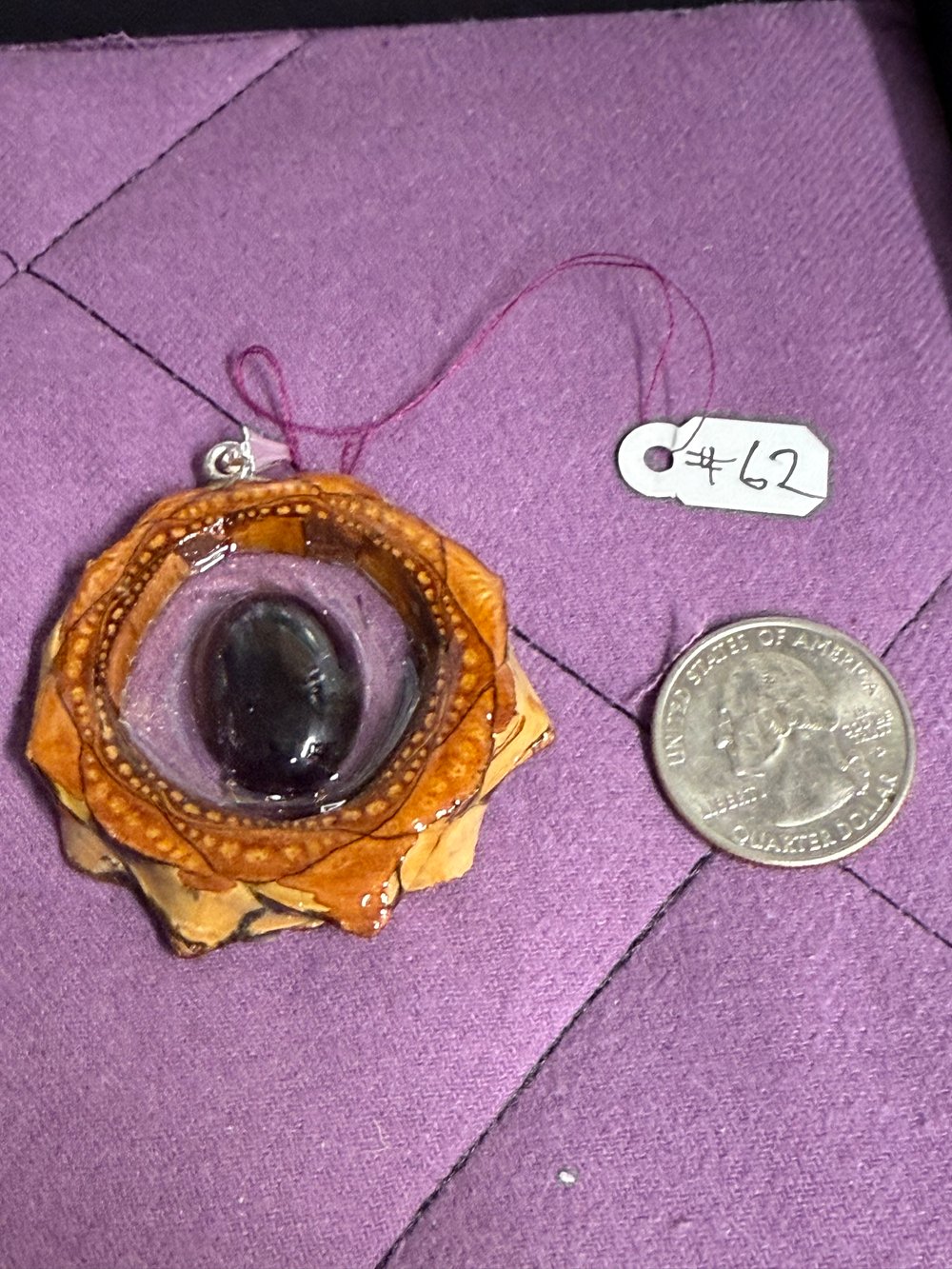 Image of Rainbow Obsidian Pinecone Pendant #62