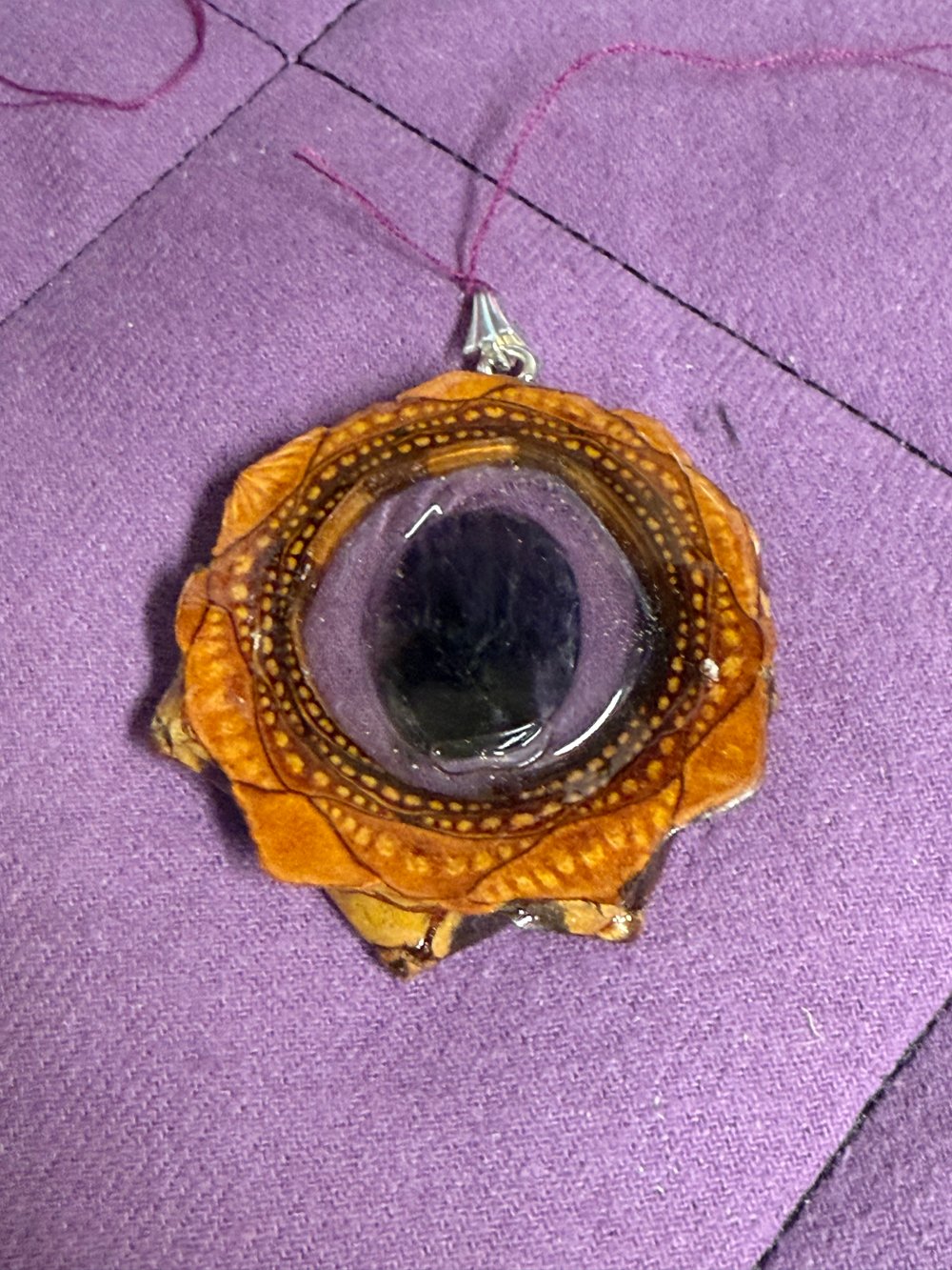 Image of Rainbow Obsidian Pinecone Pendant #62