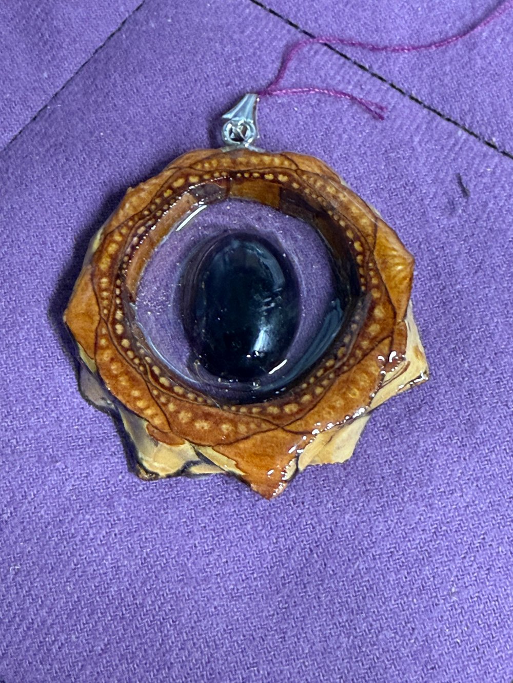 Image of Rainbow Obsidian Pinecone Charm | Handmade PNW Jewelry | #62