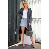 Image 1 of Denim Long Trench Jacket