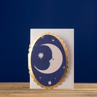 Image 1 of Crescent Moon Gold Framed Mini Card by Wanderlust Paper Co.