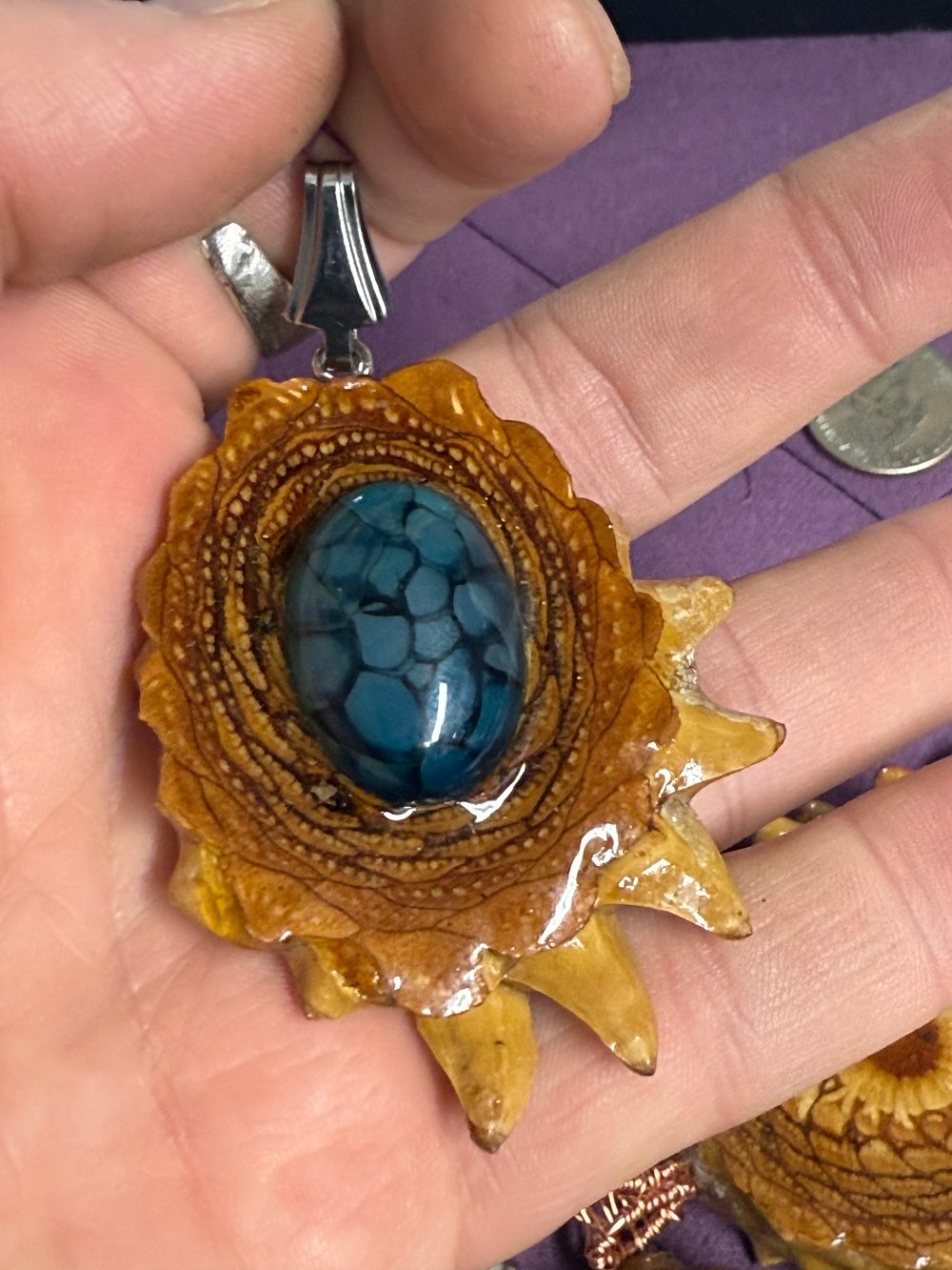 Image of Dragons Vein Pinecone Pendant #60