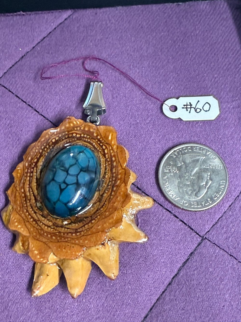 Image of Dragons Vein Pinecone Pendant #60