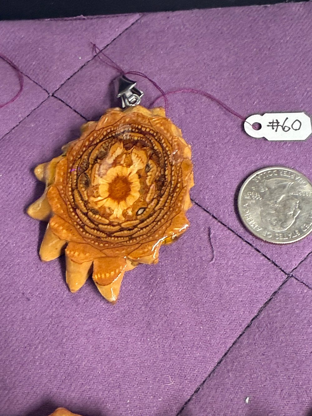 Image of Dragons Vein Pinecone Pendant #60