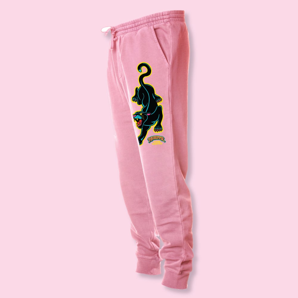 Crawling Panther Sweatpants- Pink