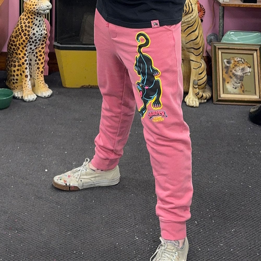 Crawling Panther Sweatpants- Pink