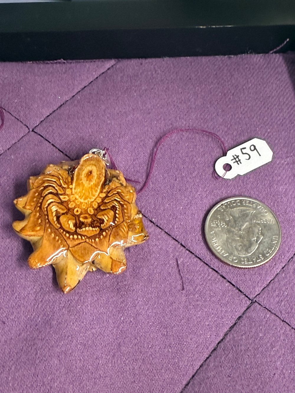 Image of Dragons Blood Pinecone Pendant #59
