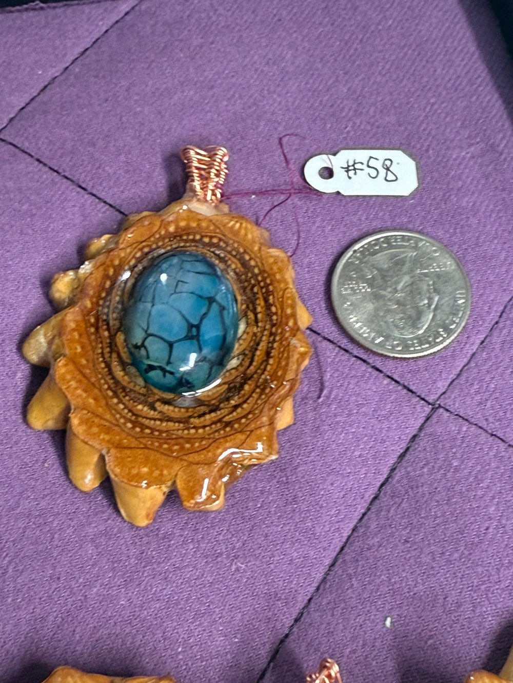 Image of Dragons Vein Pinecone Pendant #58