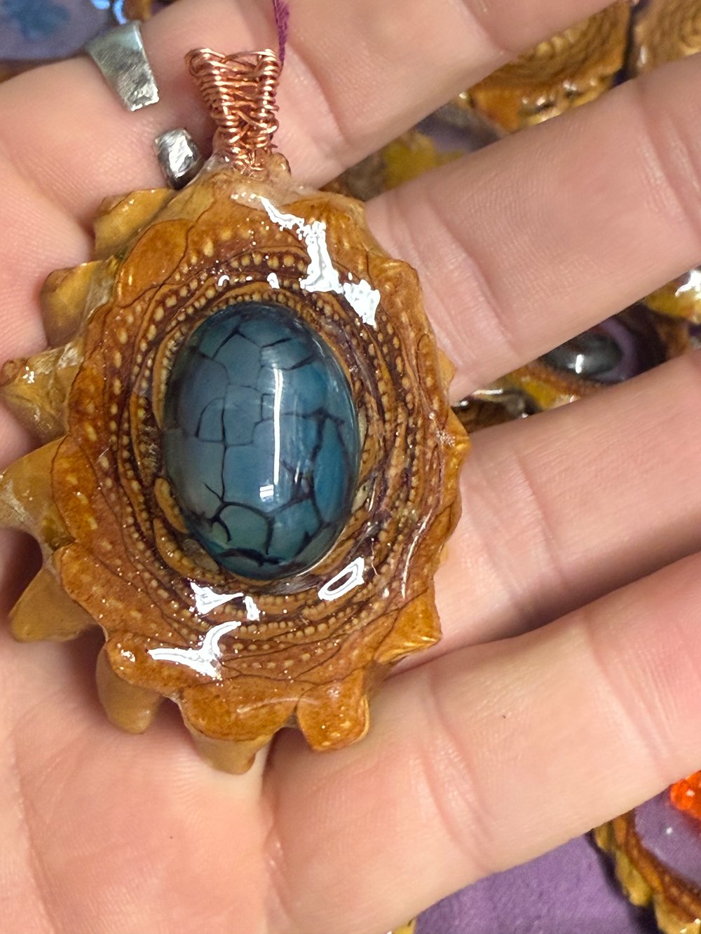 Image of Dragons Vein Pinecone Pendant #58