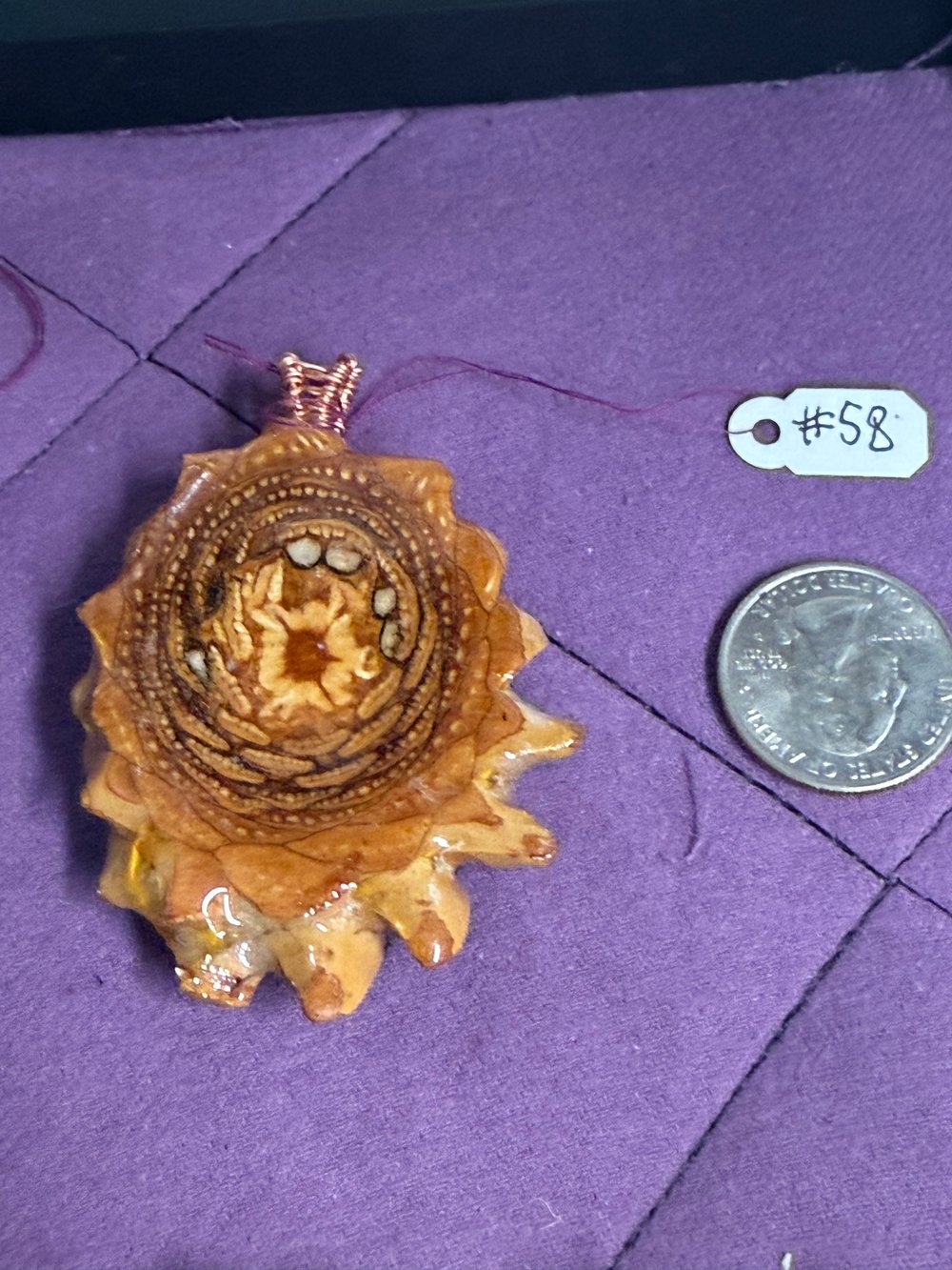 Image of Dragons Vein Pinecone Pendant #58