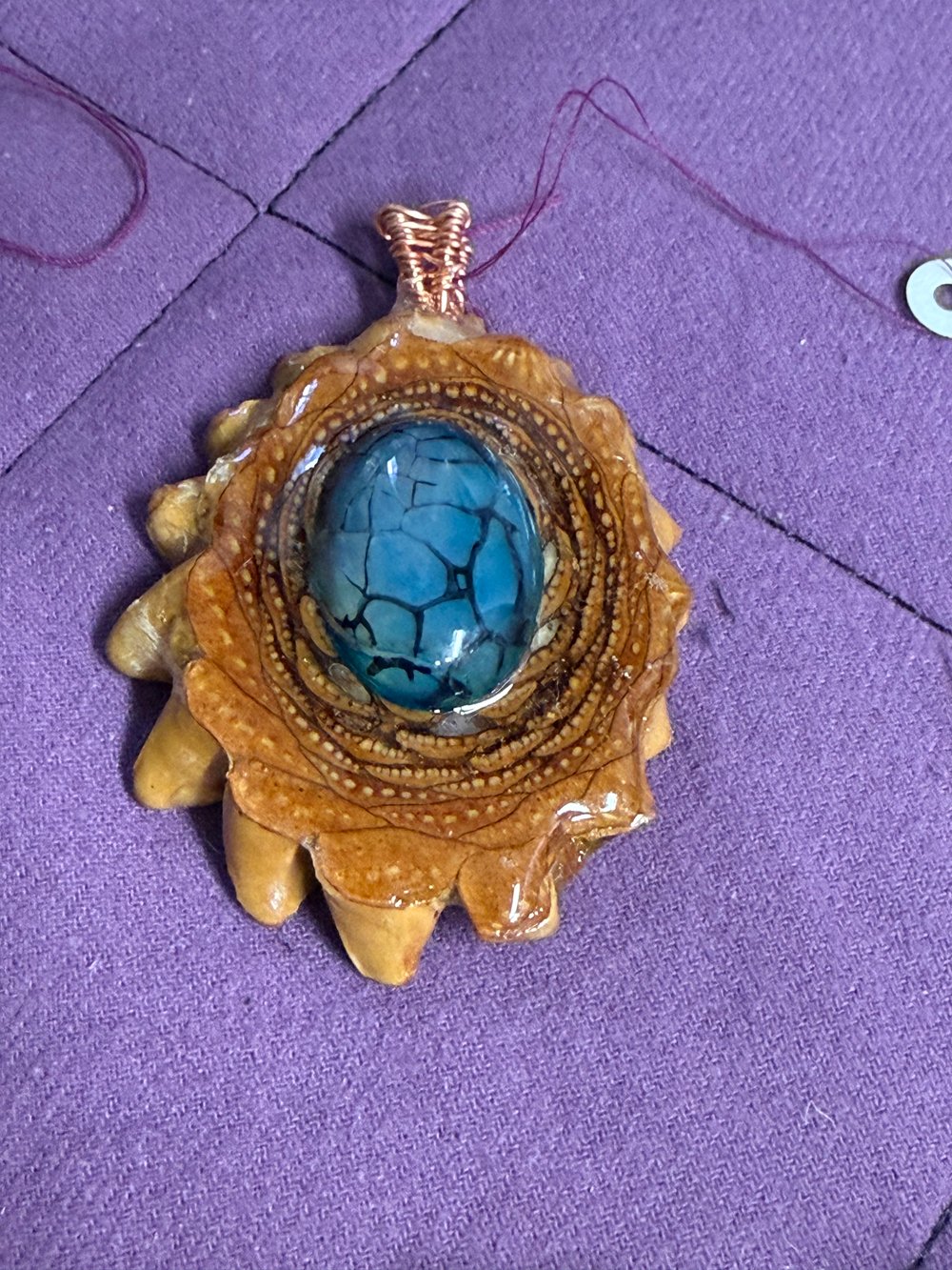Image of Dragons Vein Pinecone Pendant #58