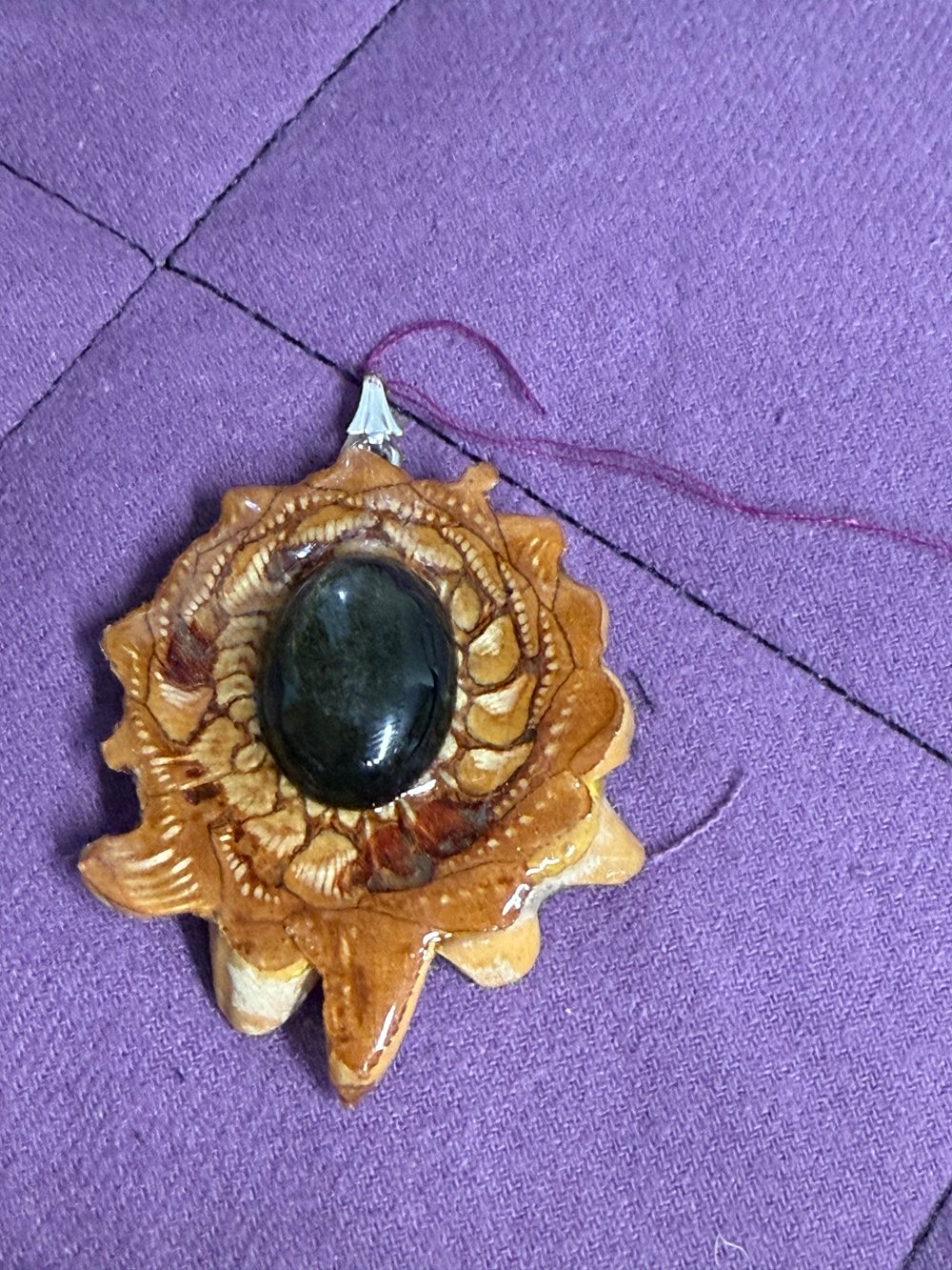 Image of Gold Sheen Obsidian Pinecone Charm | Handmade PNW Jewelry