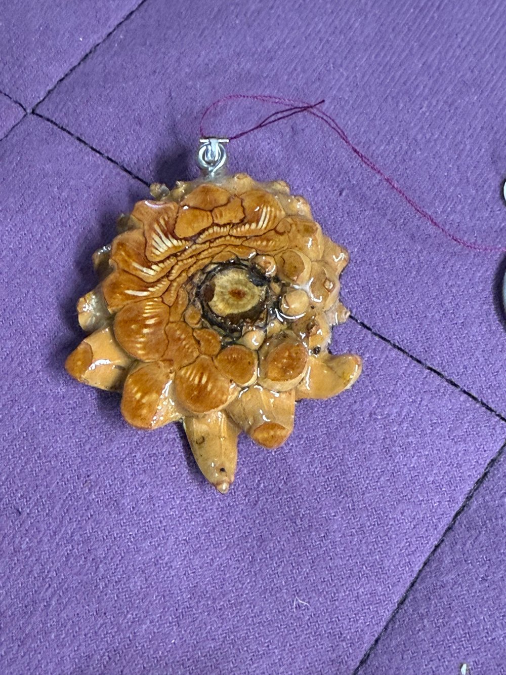 Image of Gold Sheen Obsidian Pinecone Charm | Handmade PNW Jewelry