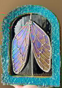 Image 1 of Crystal framed iridescent wings 