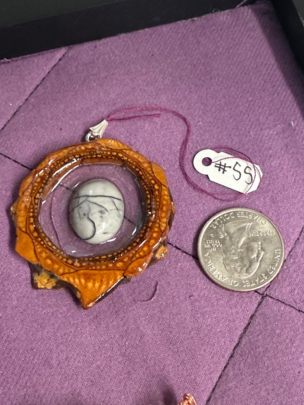 Image of White Howlite Pinecone Charm | Handmade PNW Jewelry | #55