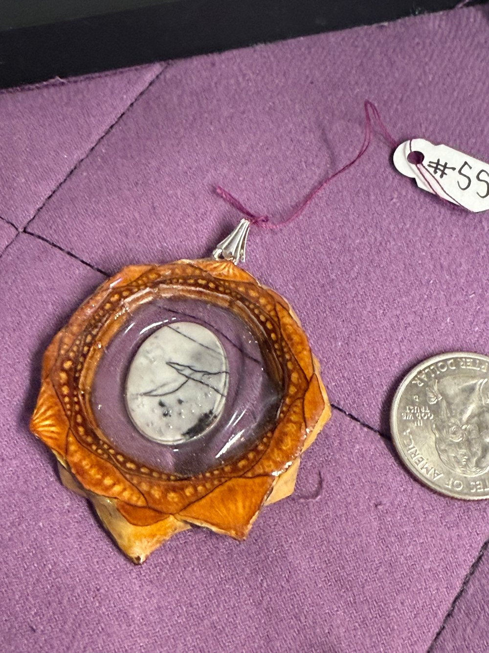 Image of White Howlite Pinecone Charm | Handmade PNW Jewelry | #55