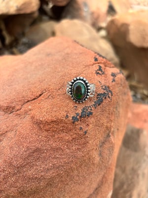 Image of Black Opal Filigree Ring