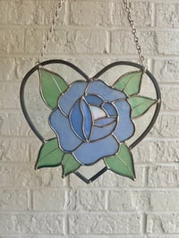 Image 2 of frosted blue rose heart