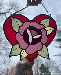 Image 1 of purple rose heart