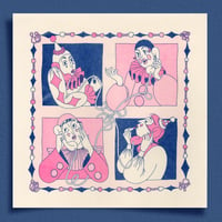 Image 1 of Clown Conference Call Riso Print - Bubblegum + Blue