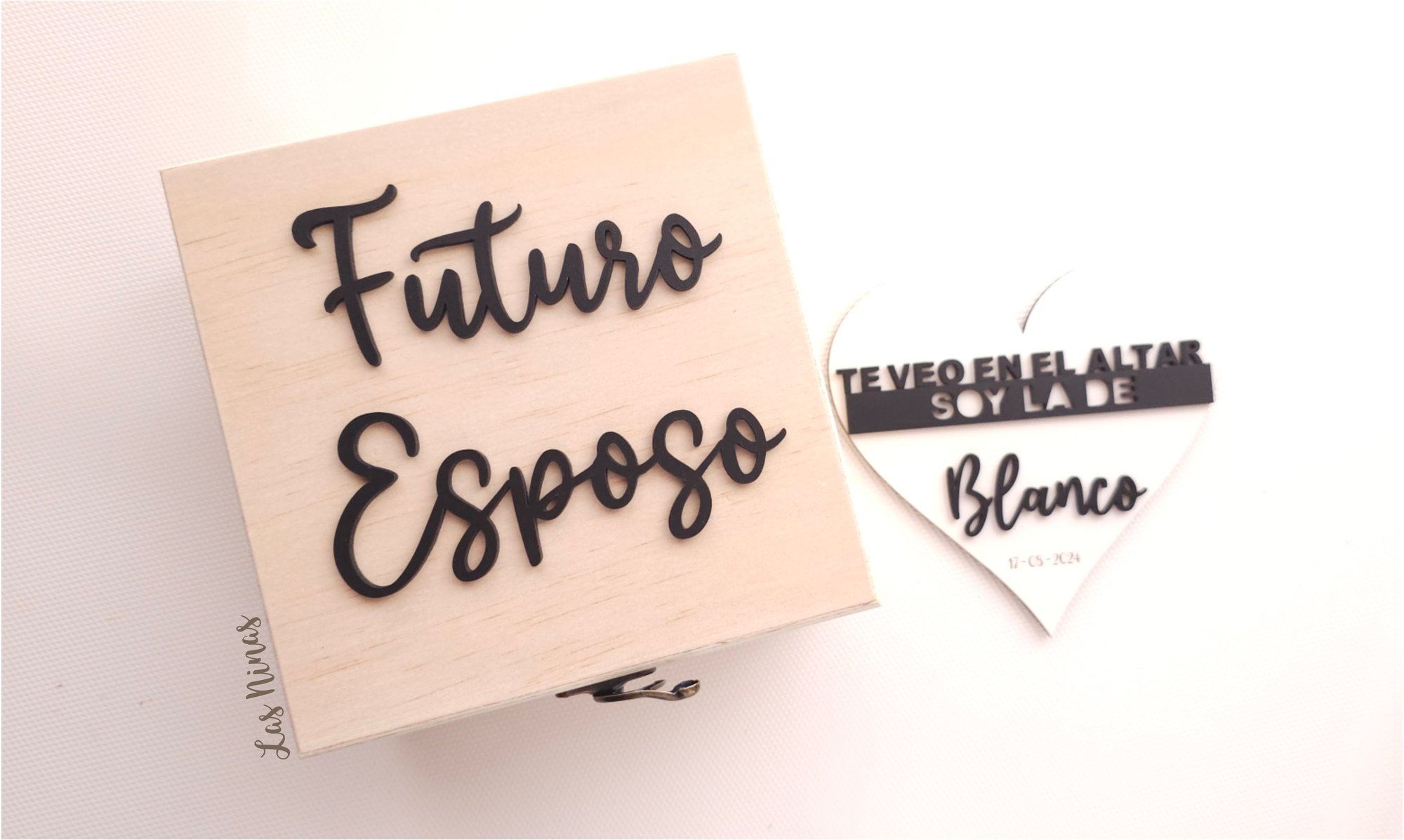 Caja Reloj para Novio Compromiso de Boda Las Ninas Estudio Creativo