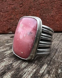 Image 1 of WL&A Handmade Heavy Ingot Lane Splitter Pink Opal Ring - Size 11