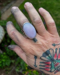 Image 5 of  WL&A Handmade Heavy Ingot Lane Splitter Pink Opal Ring - Size 12