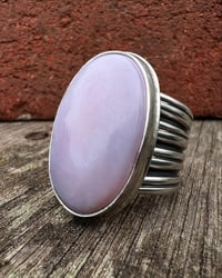 Image 1 of  WL&A Handmade Heavy Ingot Lane Splitter Pink Opal Ring - Size 12