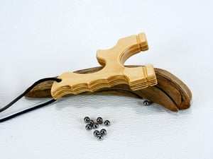 Image of Wood Slingshot, Menace Frame, Birchwood Sling Shot, Wooden Catapult, Right or Left Handed