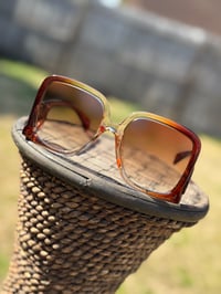 Image 1 of Brown Translucent Square Sunglasses 