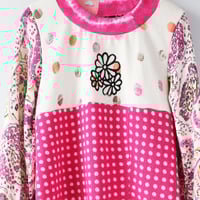 Image 3 of flower pink dot 8/10 upcycled patchwork sweater sweaters longsleeve long sleeve courtneycourtney top