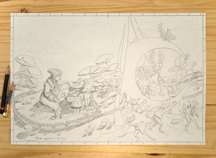 Image of Original Pencil Drawing - Umphrey's McGee NYE 2024