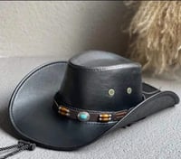 Leather cowboy hat 