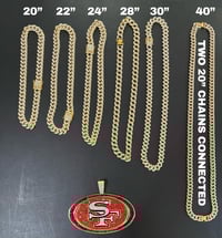 Image 2 of Big 49ers Logo Pendent + Chain
