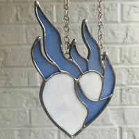 Image 2 of white iridescent burning heart