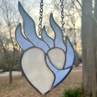 Image 3 of white iridescent burning heart