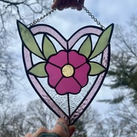 Image 1 of pink flower heart