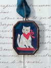 Kitty Love ~ original collage in locket