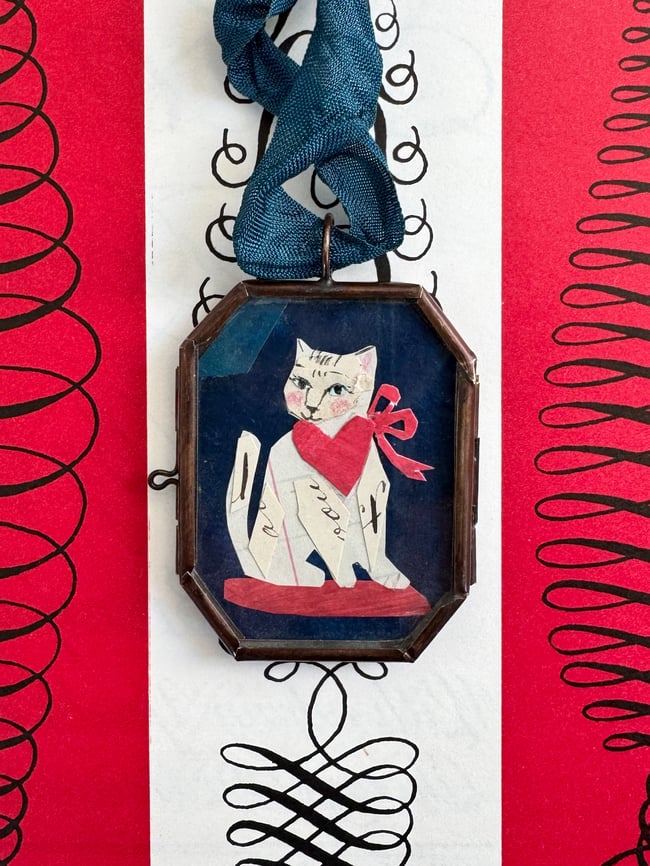 Kitty Love ~ giclée print in locket