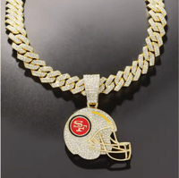 Image 1 of Small 49ers Helmet Pendent + Chain