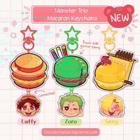 Image 1 of Straw Hat Macaron Keychains