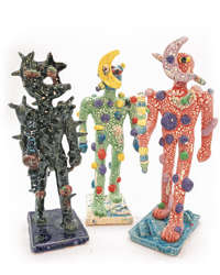 Image 1 of Ceramic Moon Walkers Sculptures 