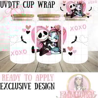 Image 1 of Jack and Sally Bats UVDTF cup wrap 