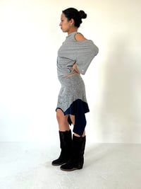 Image 3 of GREY/ NAVY RAGLAN T-SKIRT - SIZE L