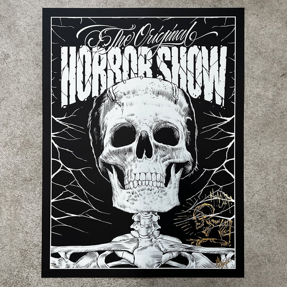 Image of Frankie Black and White Hand Embellished Poster