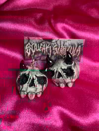 Image 2 of Anxiety Skull Earrings