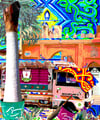 Mini Framed Print Moroccan Truck with Fancy Awning