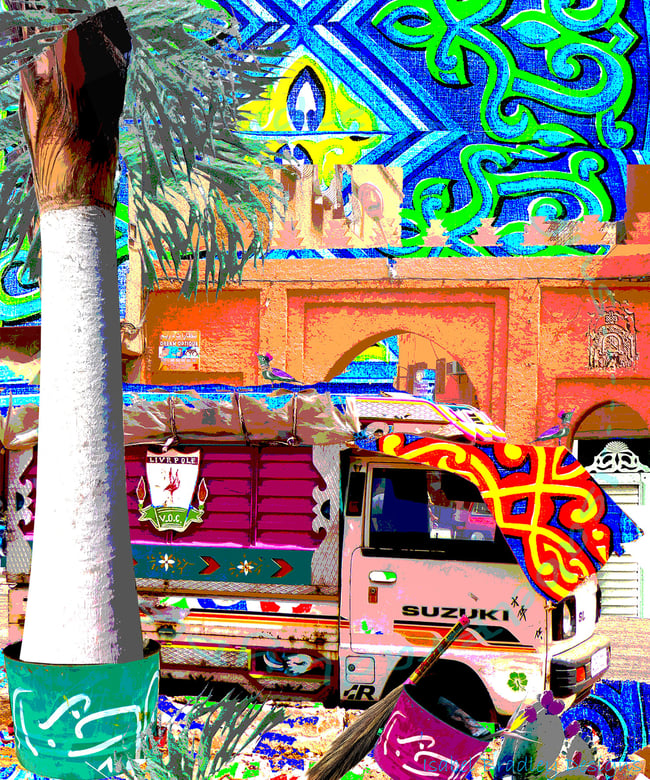 Mini Framed Print Moroccan Truck with Fancy Awning